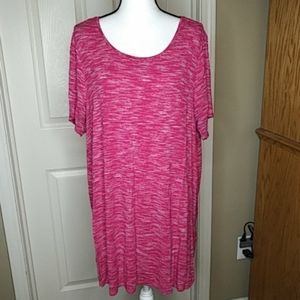 Apt. 9 Marled Red Color Long Scoop Neck Top Sz 1X